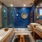 Eclectic bathroom interior