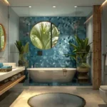 Eclectic bathroom interior